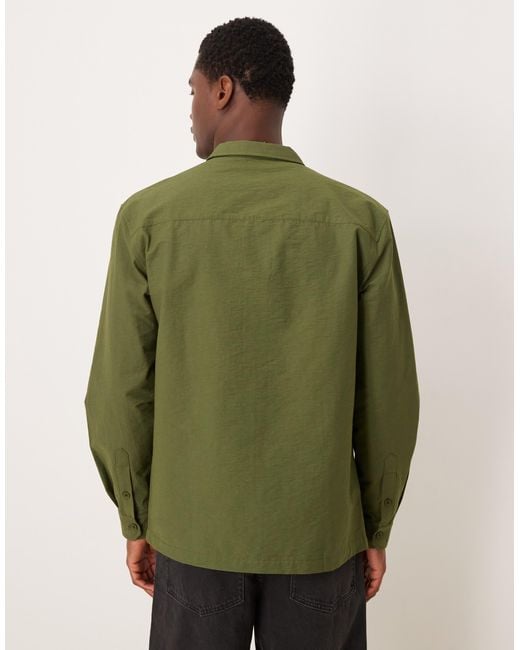 ASOS Green Overshirt With Pocket Details for men
