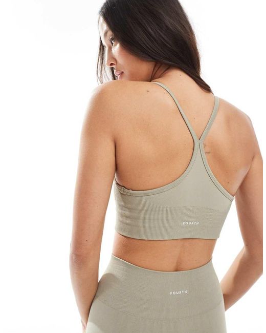 Bralette Corto Deportivo Verde Moldeador De (Parte De Un Conjunto) 4th & Reckless de color White
