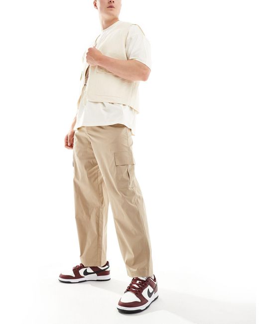 Pantalon cargo ample - beige SELECTED pour homme en coloris White