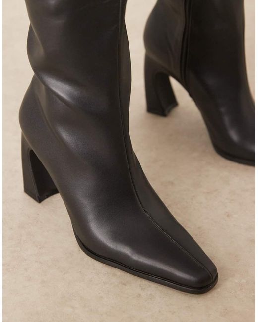 Raid Natural Rosaleen Curve Heeled Knee Boots