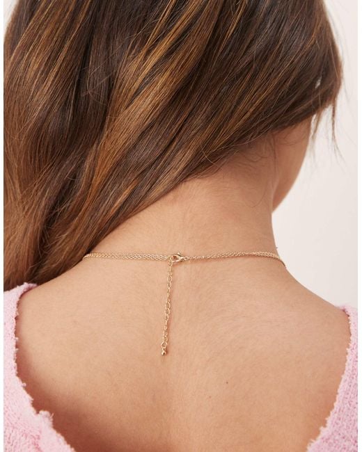 ASOS Natural Multi-row Lariat-style Necklace With Celestial Details