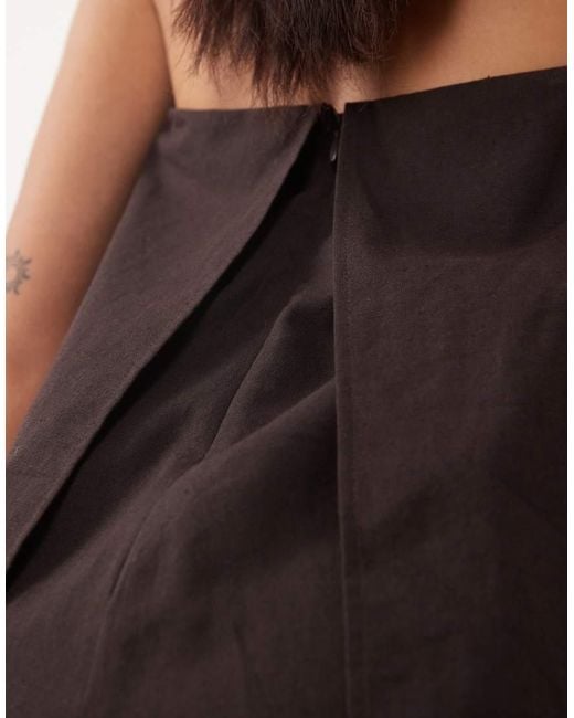 ASOS Black Asos Design Tall Bandeau Double Layer Playsuit
