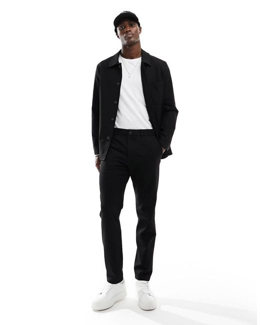 SELECTED Black Slim Fit Suit Trouser for men