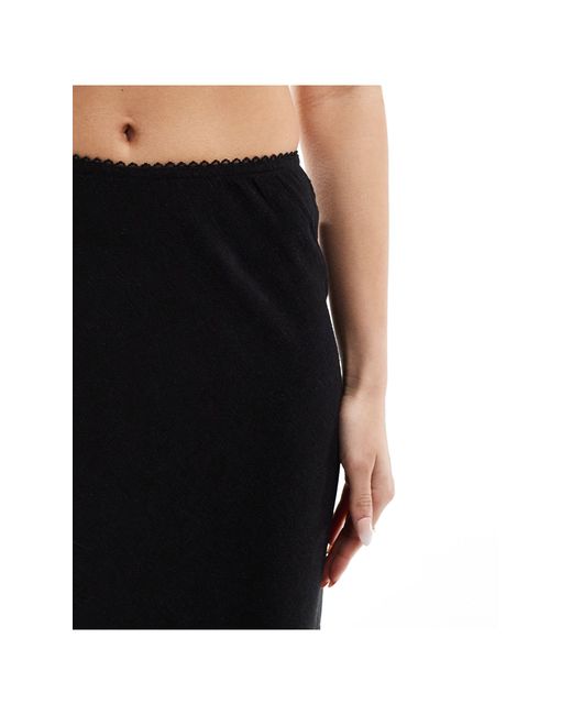 Miss Selfridge Black Linen Blend Bias Maxi Skirt