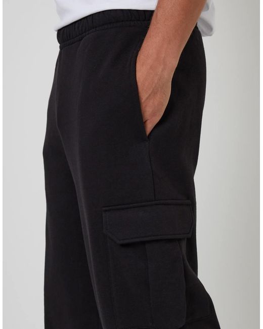 Threadbare Black Wide Leg Cargo Joggers for men