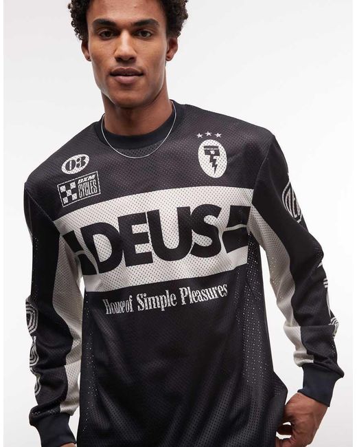 Deus Ex Machina Black Long Sleeve Off Road Jersey With Back Print for men