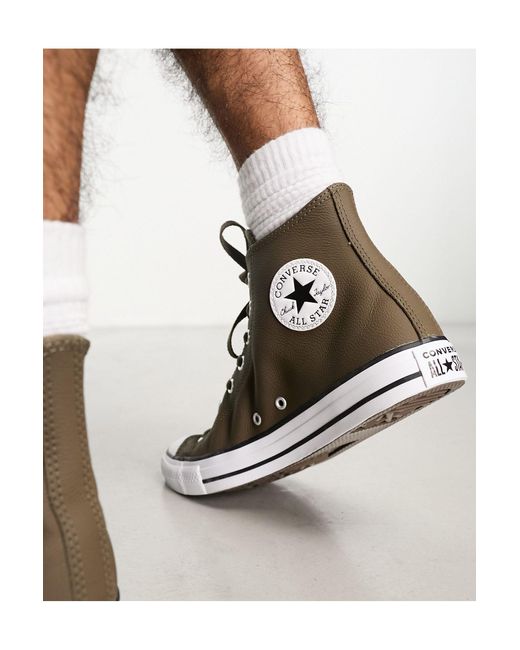 Converse Gray Chuck Taylor All Star Leather Sneakers for men