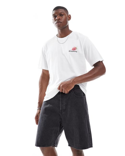 Jack & Jones – tony – locker geschnittene jeans-shorts in Blue für Herren