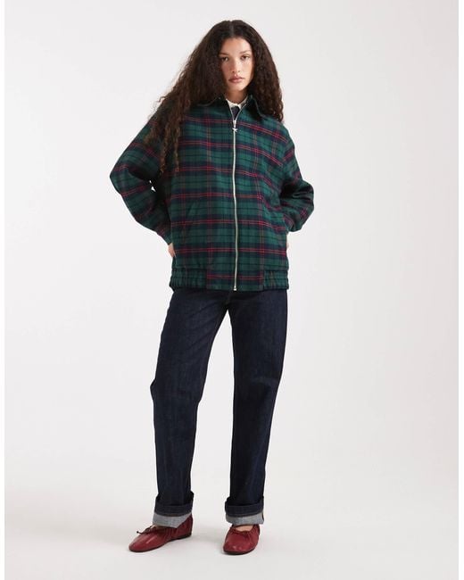 Tommy Hilfiger Blue Tommy Girl Padded Tartan Zip Up Jacket
