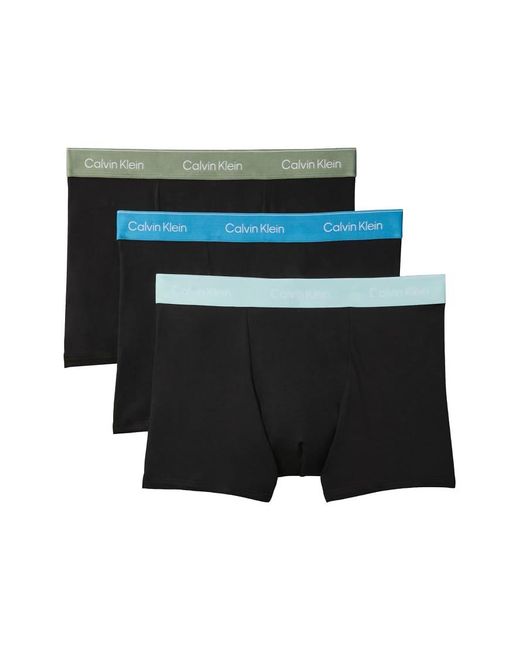 Calvin Klein Black Icon Cotton Stretch 3 Pack Relaxed Trunks for men