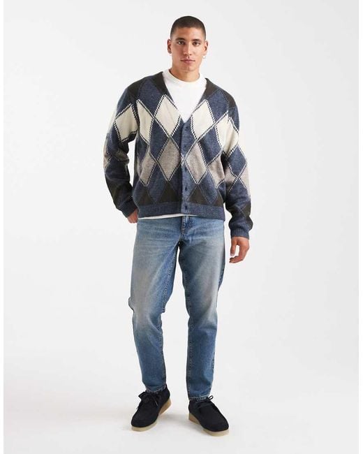 Cárdigan Con Patrón De Rombos De Punto Valencia De Levi's de hombre de color Blue