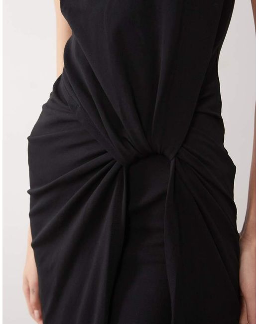 ASOS Multicolor Funnel Neck Sleeveless Maxi Dress With Knot Detail