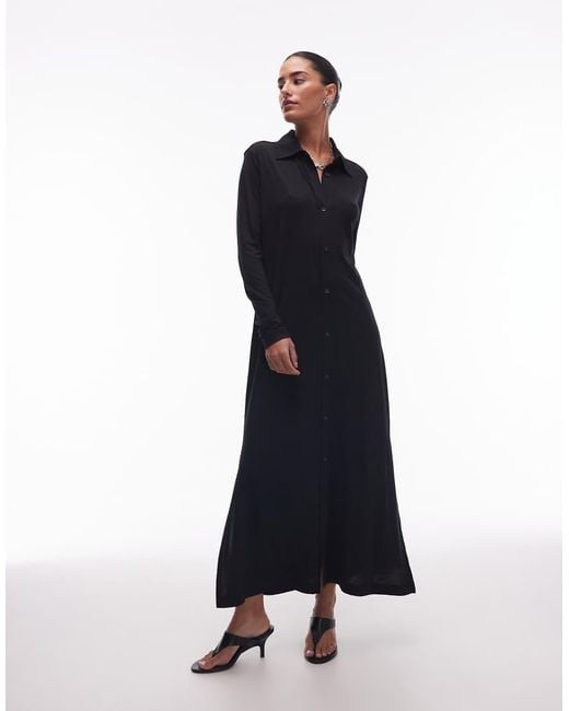 ARKET Blue Maxi Jersey Shirt Dress