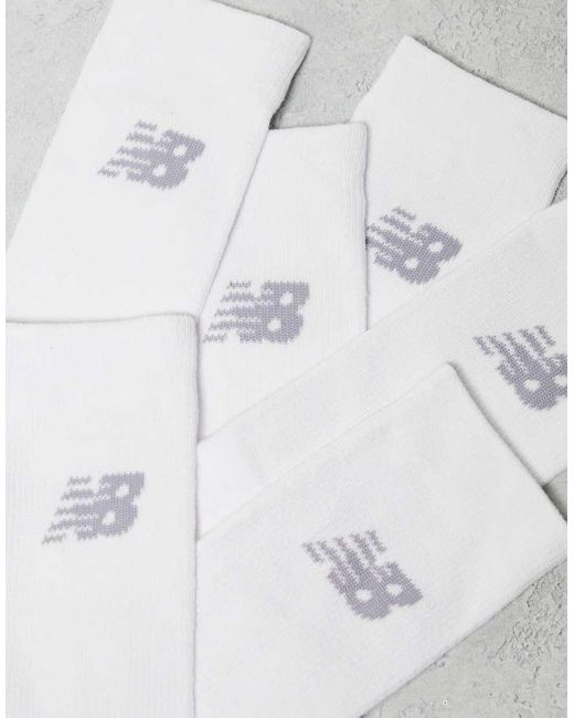 New Balance White Performance Crew Sock 6 Pack