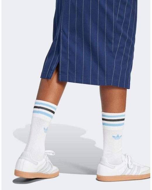 Adidas Blue Pinstripe Pencil Skirt