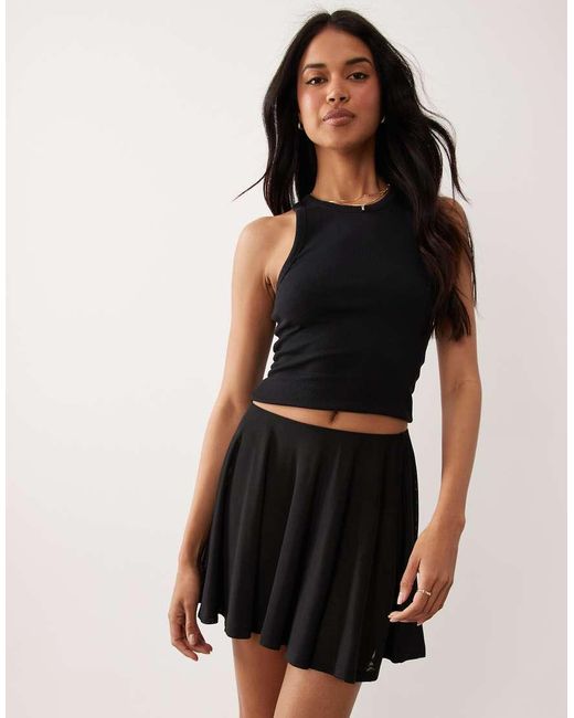 ASOS Black Mesh Skater Mini Skirt