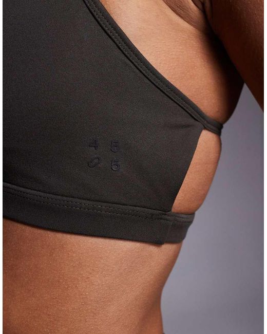 4505 Gray Open Back Light Support Sports Bra With Removable Padding