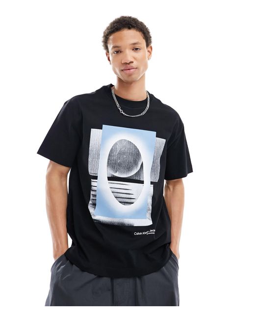 Calvin Klein Black Meta Photoprint T-shirt for men