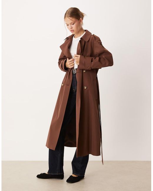 ASOS Natural Longline Trench Coat