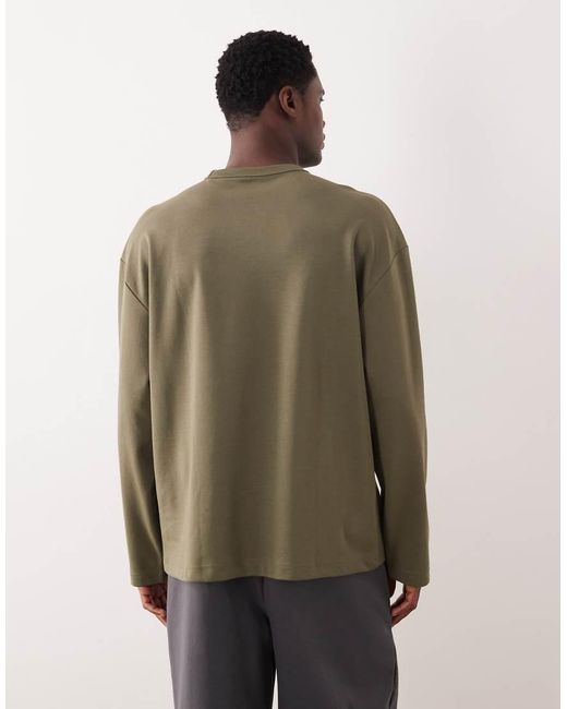 ASOS Green Breathemax Heavyweight Oversized Long Sleeve T-Shirt for men