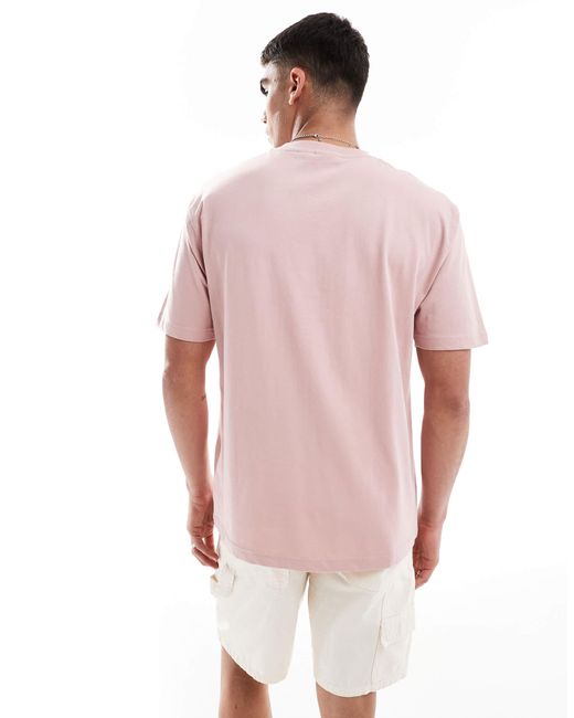 ASOS – locker geschnittenes basic-t-shirt in Pink für Herren