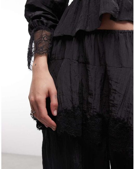 Daisy Street Blue Skirt Overlay Lace Trousers