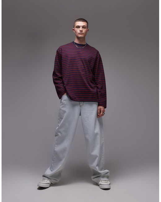 ARKET – langärmliges, gestreiftes shirt in Purple für Herren