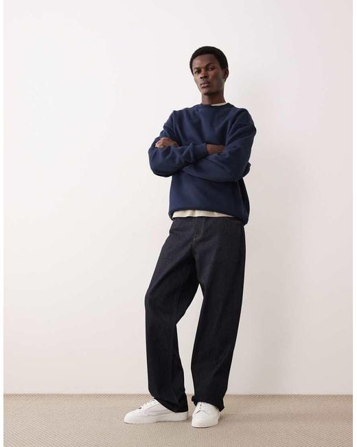 ASOS COLLECTIVE Blue Oversized Super Heavyweight Crew for men