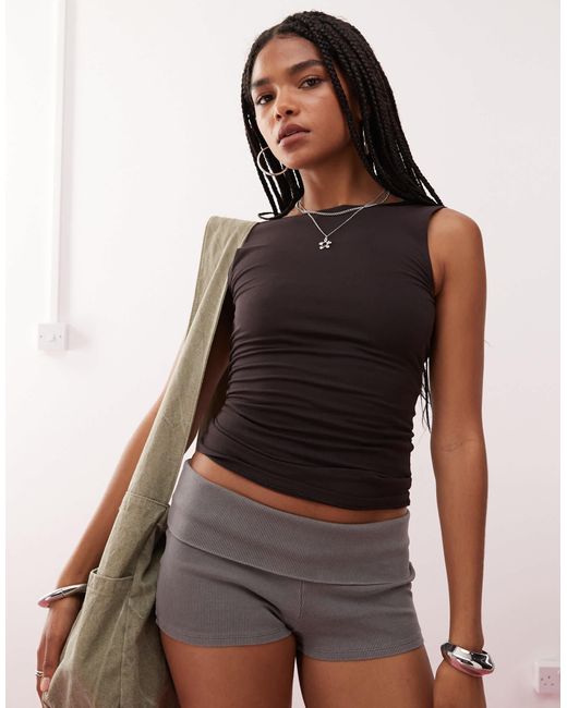 Weekday Brown Scoop Back Top