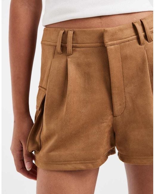 ASOS Brown Tailored Suedette Shorts