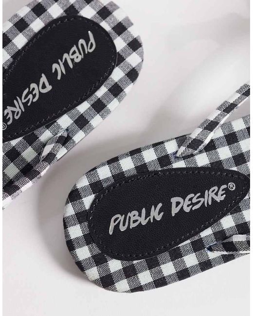 Public Desire White Moko Flipflops With 3d Flower