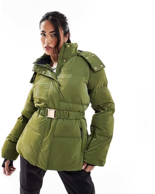 South Beach Green Shiny Ski Padded Jacket