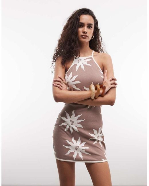 Roxy White Sun Print Mini Dress