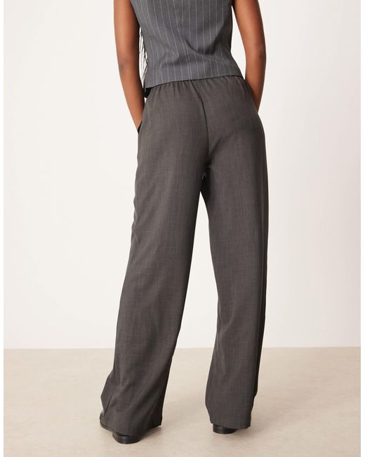 Jdy Gray Tie Detail Wide Leg Trousers
