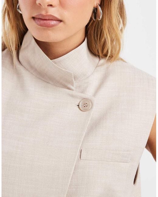 ASOS White Wrap Front Sleeveless Blazer