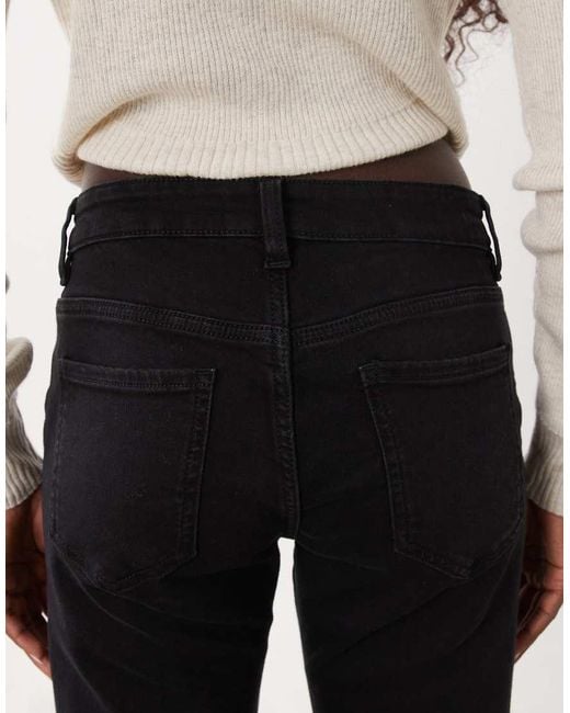 Mango Black Sienna 100% Cotton Kickflare Jean