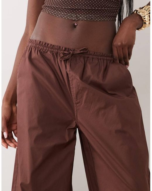 WeWoreWhat Brown Drawstring Waist Pull On Balloon Pant