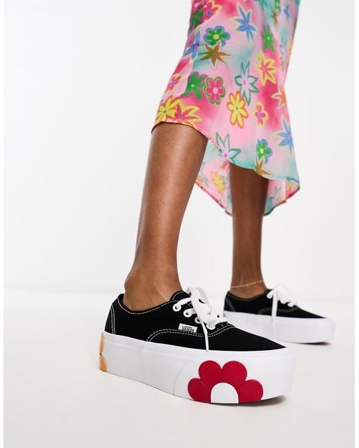 Vans White Authentic Stackform Oversized Floral Trainers