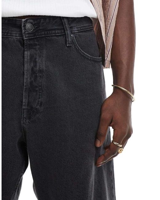 Jack & Jones Black Alex baggy Denim Short for men