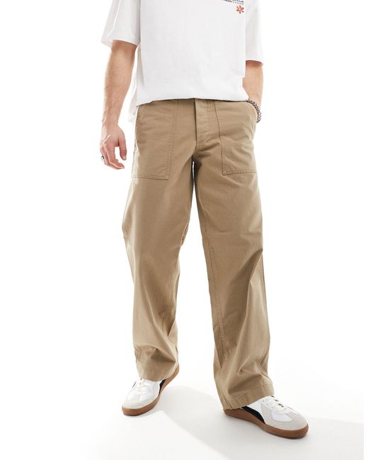 Pantalon workwear ample à chevrons - beige Jack & Jones pour homme en coloris Natural