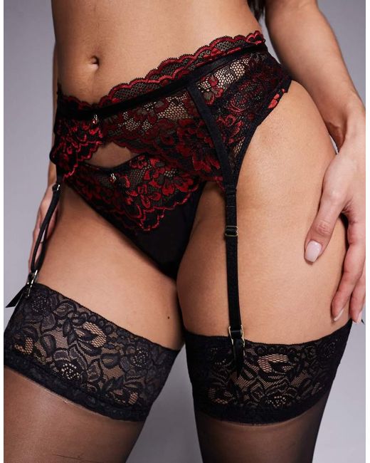 Ann Summers Black Sexy Lace Suspender Belt