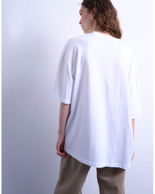 TOPSHOP White Graphic Porto Oversized Tee