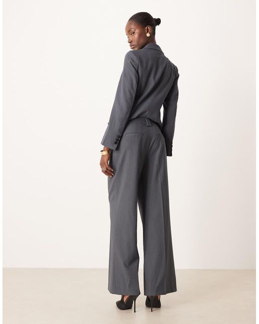 Aware Gray Premium Wide Leg Tailored Trousers Co-ord