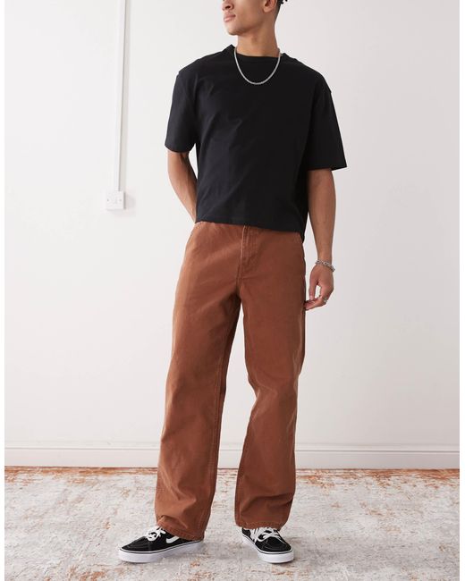 Drill chore - pantalon ample style charpentier - foncé délavé vintage Vans pour homme en coloris Brown
