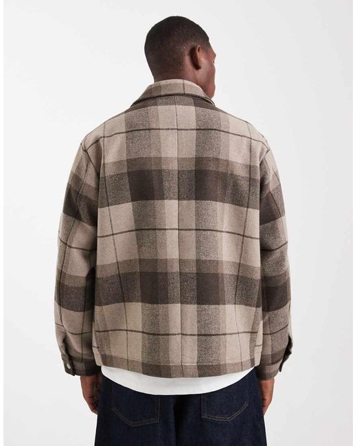 Jack & Jones Gray Wool Harrington Jacket for men