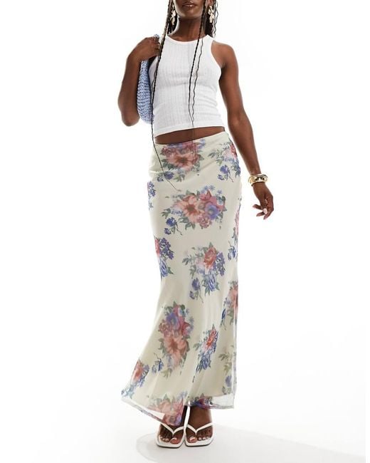 Chiffon maxi skirt white deals