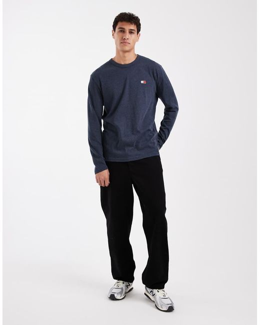 Tommy Hilfiger Blue Badge Chest Logo Long Sleeve T-shirt for men