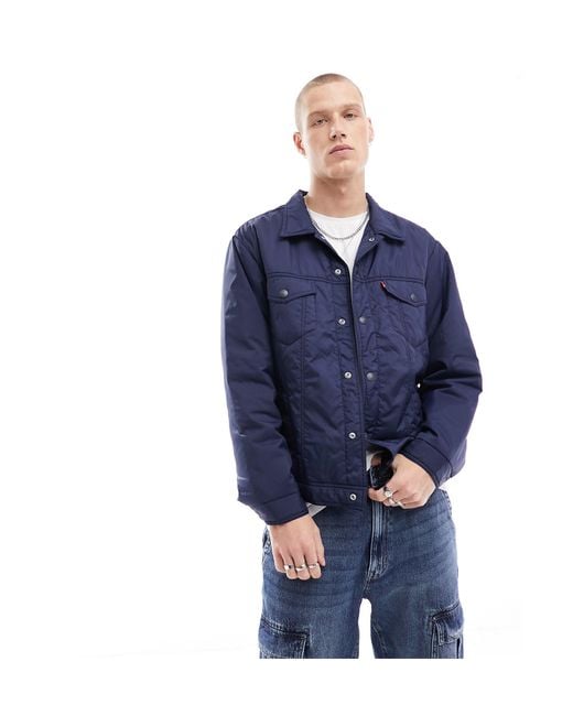 Levi's Blue Relaxed Padded Trucker Jacket for men