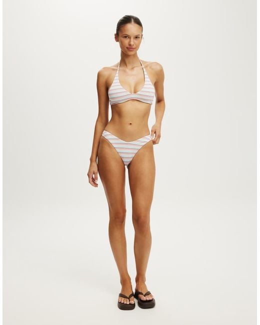 Cotton On White Scoop Neck Halter Bikini Top