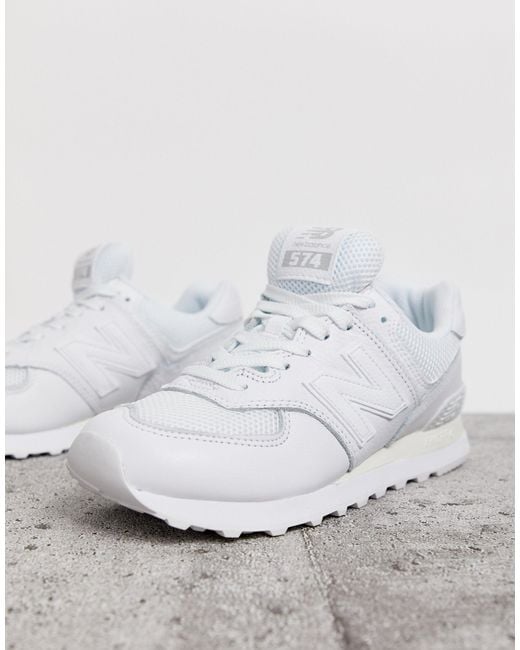 New Balance – 574 – Komplett weiße Sneaker in Weiß | Lyst DE